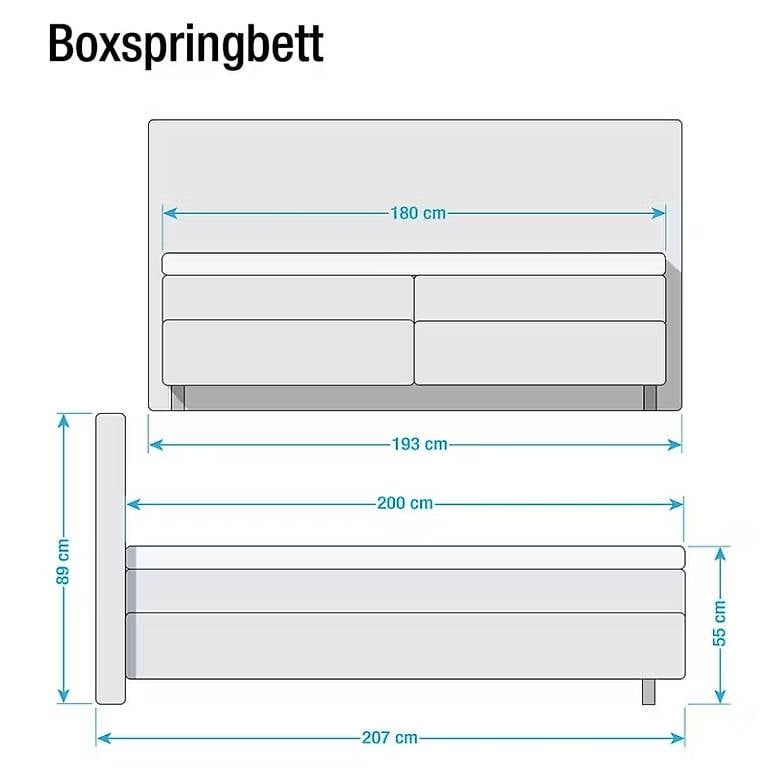 Letti: Boxspringbett grau (inkl. Bettkasten) – Usato da Balsthal venduto da Rogerio86 2