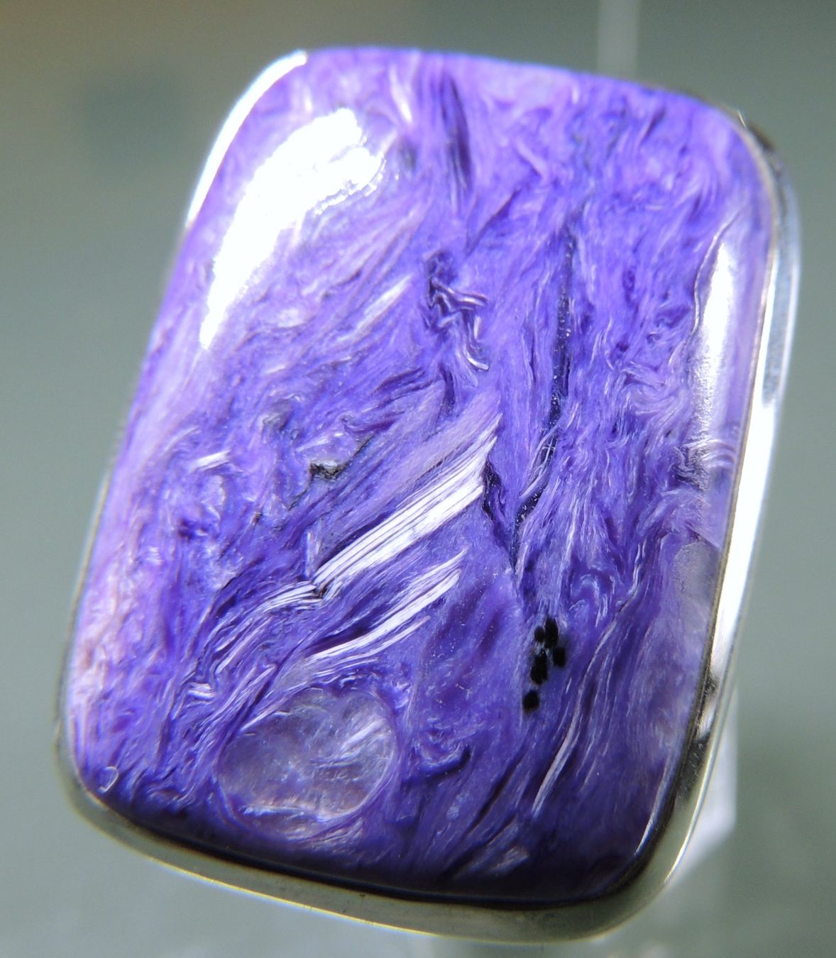 Ringe: Großer Charoit Silber 925 Fingerring Gr. 60 – Neu und originalverpackt aus Waldenburg von schaller707