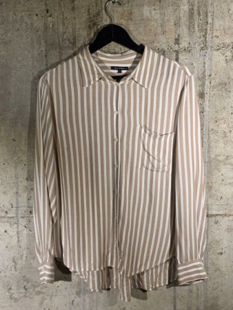 Marc O’Polo Damen Bluse gestreift Beige/Weiss Grösse 42