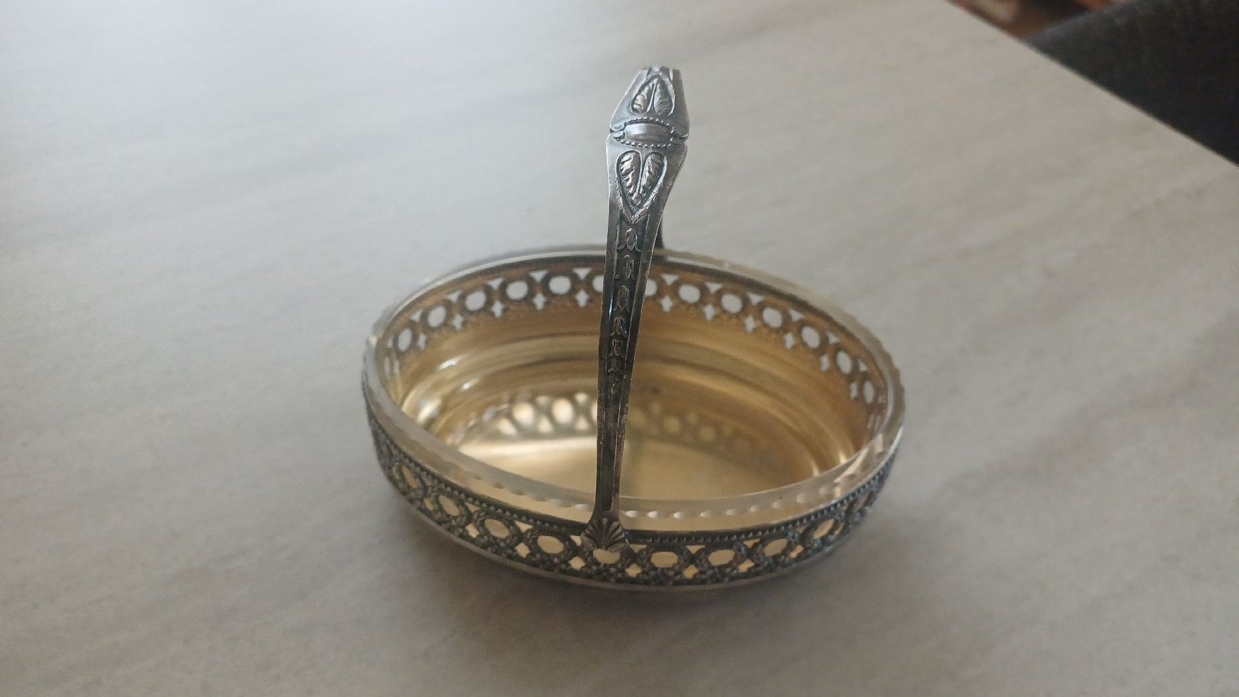 Coupes: Silber Schale mit Glaseinsatz  – D'occasion à Flawil par Naphtali 4