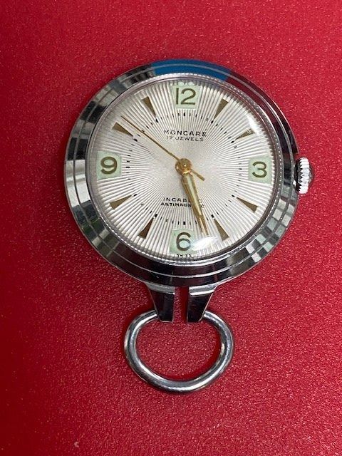 Pendentif Montre De Poche BelArt Genève Femme - Mécanique à Remontage Manuel, émail, Style Infirmière Vers 1950 - Occasion