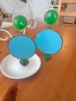 Grands boucle d’oreilles argent 925, doré - agate vert