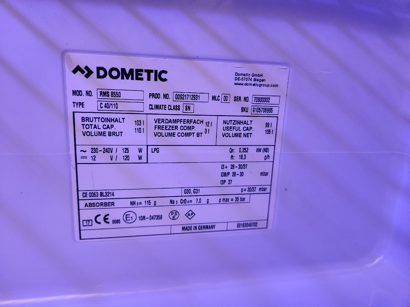 Frigoriferi: Dometic Absorber Kühlschrank – Usato da Kerns venduto da walti88 3