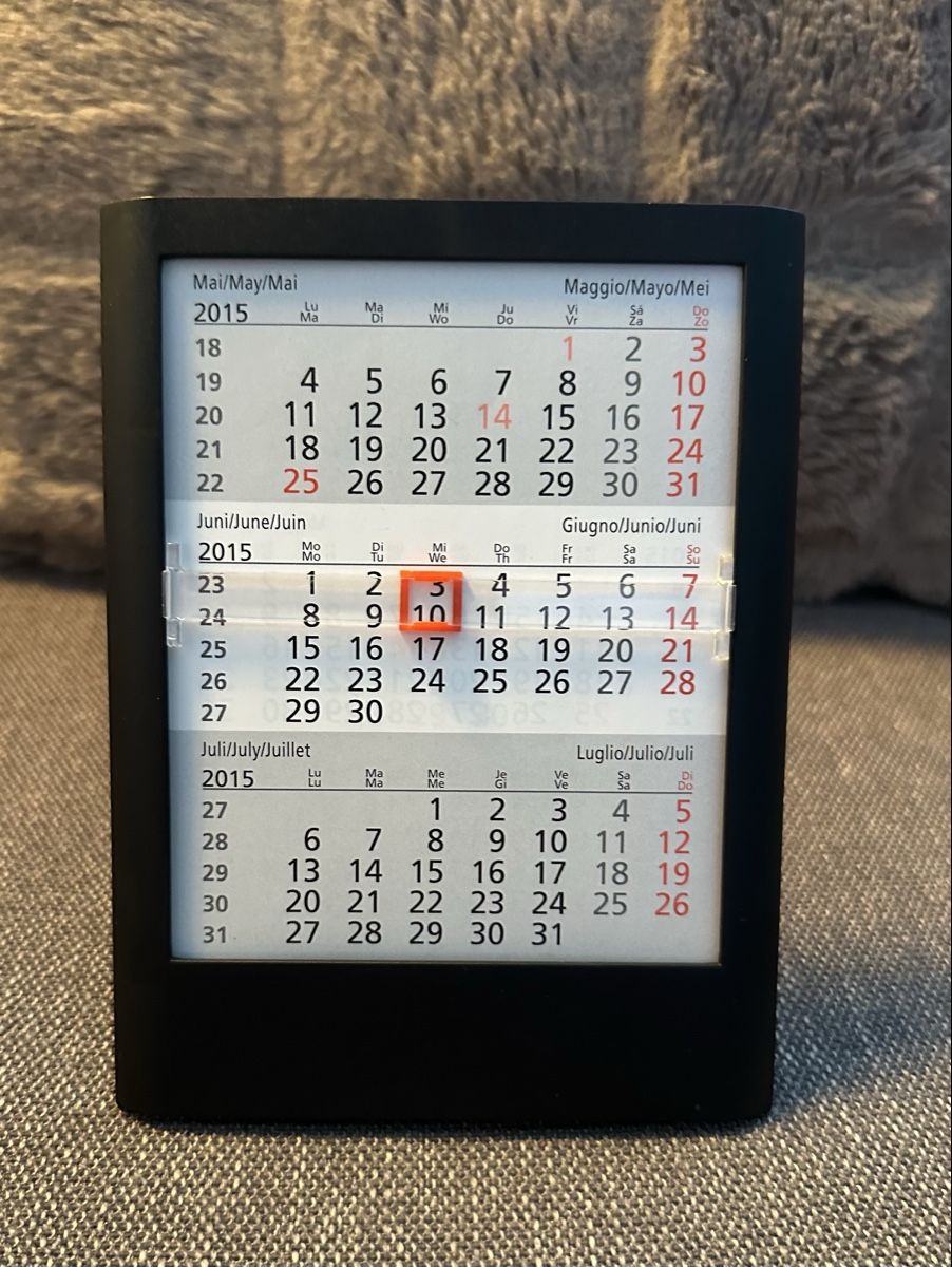 Calendari: 3-Monate Tischkalender / Einsteckkalender mit Datumsschieber – Usato da Bäch SZ venduto da ortschi