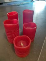 LED Kerzen Set 5 Stück rot verschiedene Grössen gebraucht