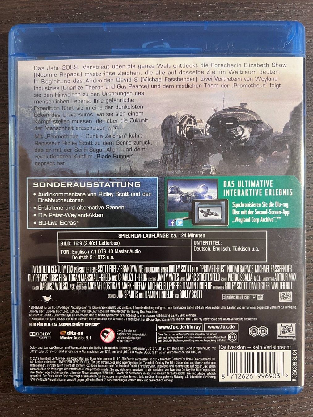 Tous les DVDs: Prometheus - Dunkle Zeichen – D'occasion à Zürich par Blu-ray_ZH 1