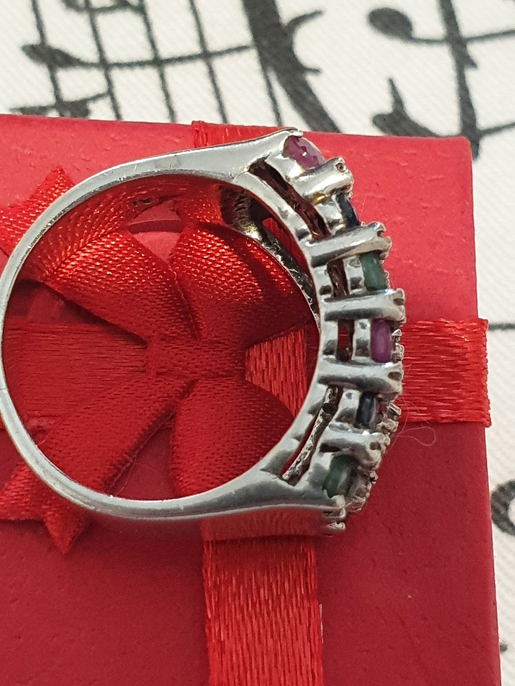 Ringe: Opulenter Designer 925er Silber, Smaragd, Rubin, Saphir Ring – Gebraucht aus Wohlen AG von palmsprings 3