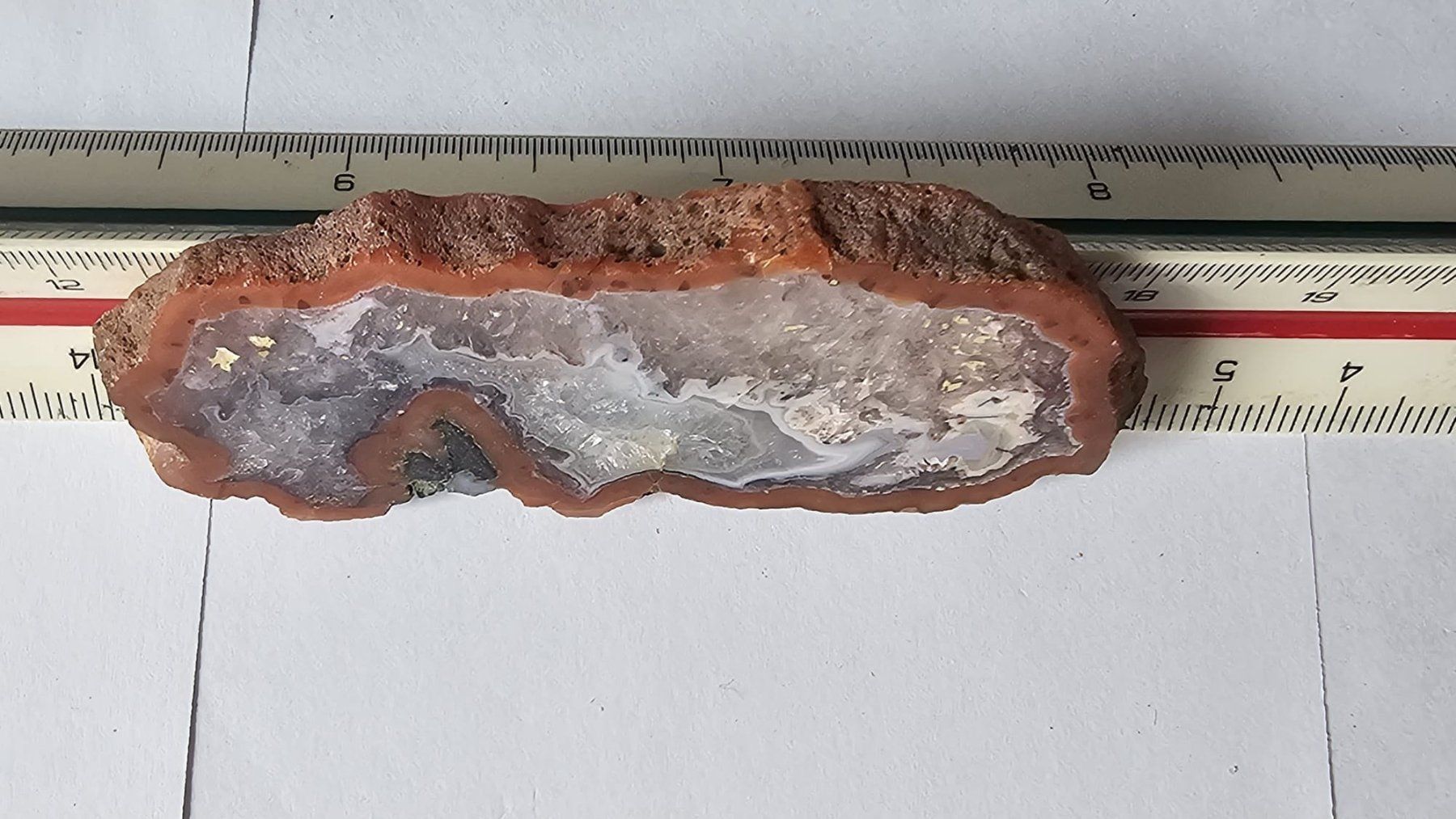 Mineralien & Heilsteine: Red Agate Slice with Quartz Druzy Specimen – Gebraucht aus St-Légier-Chiésaz von nig_dk7p 2