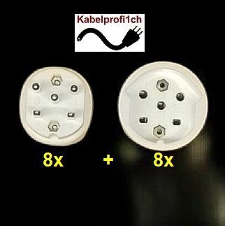 Stecker: 16 Stück T15 Stecker + Kupplungen IP20 230-400V weiss – Neu und originalverpackt aus Herisau von Kabelprofi1 1