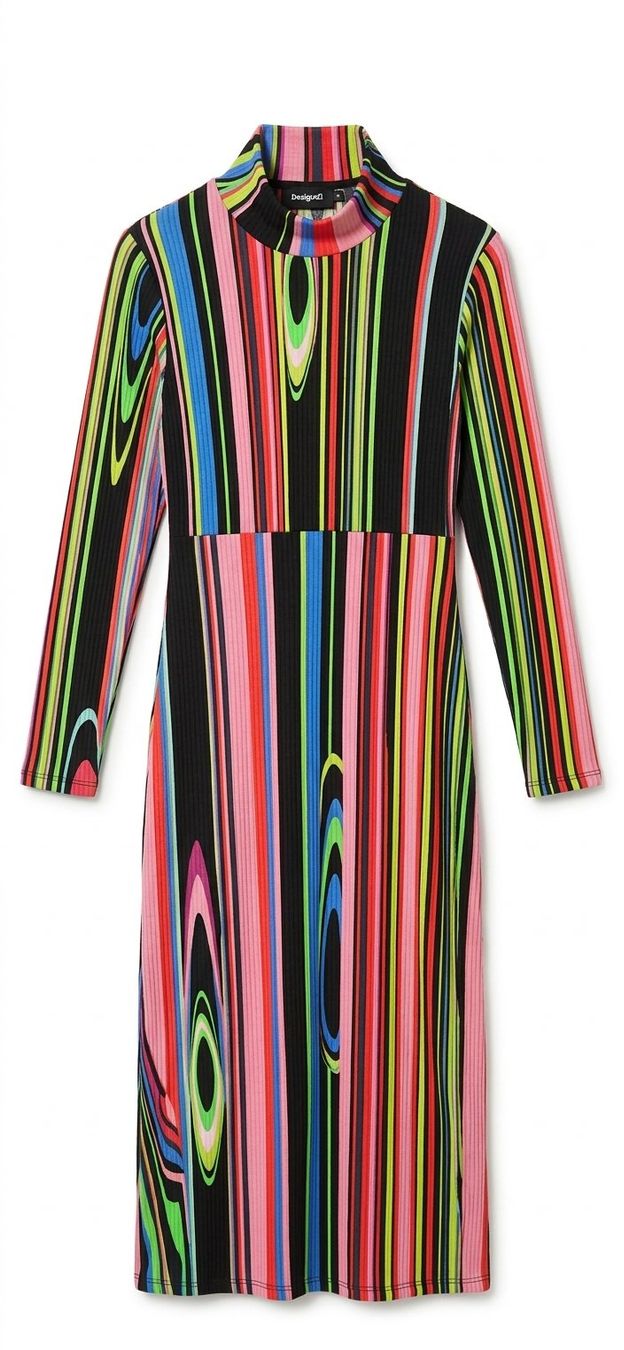 Desigual Robes: Desigual Kleid Gr. M – Bunt Gestreift Midi – D'occasion à Le Locle par Threads_CH
