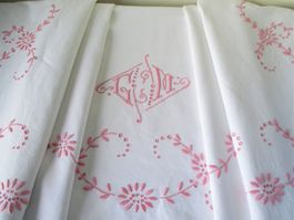 Riesiges Prunktuch Leintuch Art Deco B: 215 x L: 340cm