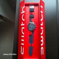 Swatch Chronograph Uhr Herren dunkelblau neu YVS482
