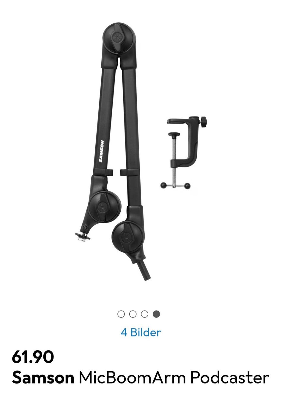 Supporti per strumenti musicali & leggii: 2 Mikrofonständer: Samson MicBoomArm Podcaster – Usato da Baden venduto da rocket85 1