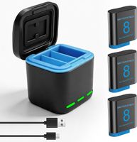 GoPro Hero 8/7/6/5 Akku Set 3x + Ladegerät USB-C