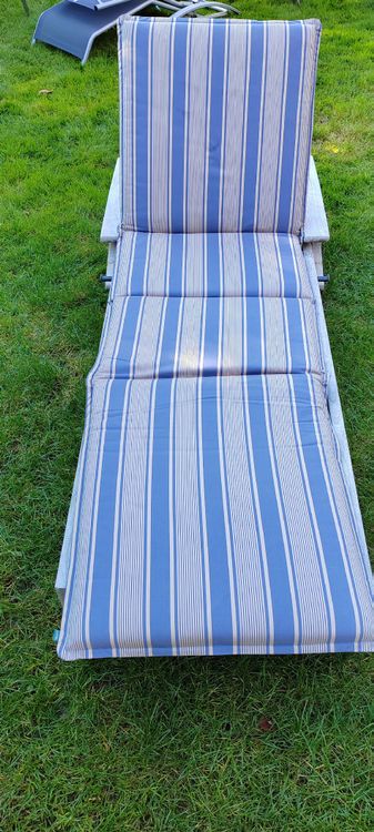 ELzEy Liegestuhl-Polsterauflage – 150 X 48 Cm, Grau, Wasserabweisend & Rutschfest, Für Gartenliegen