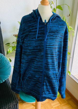 Superbe Veste zippée Nike homme à capuche, bleu chiné, t. S