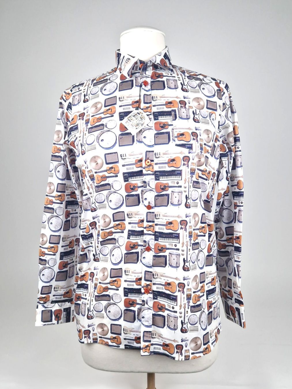 Hemden, T-Shirts & Polos: Coton Doux Hemd mit Instrumentenmuster (Gr.164) – Neu und originalverpackt aus Basel von Restwert_Basel