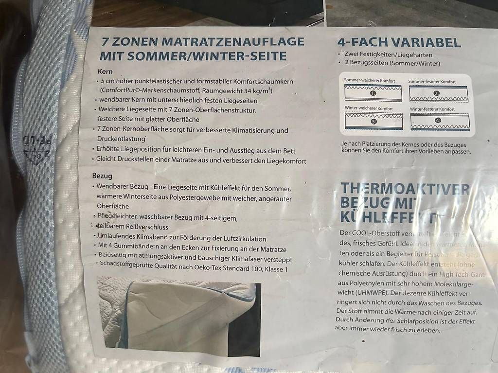 Matelas: Neuer Matratzentopper – Neuf avec emballage d'origine à Interlaken par Carmelina5 1