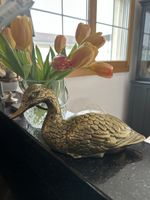 Canard décoratif en laiton massif, charme rustique garanti!