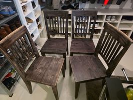 Stühle Holz dunkel, stabil, 6er Set guter Zustand
