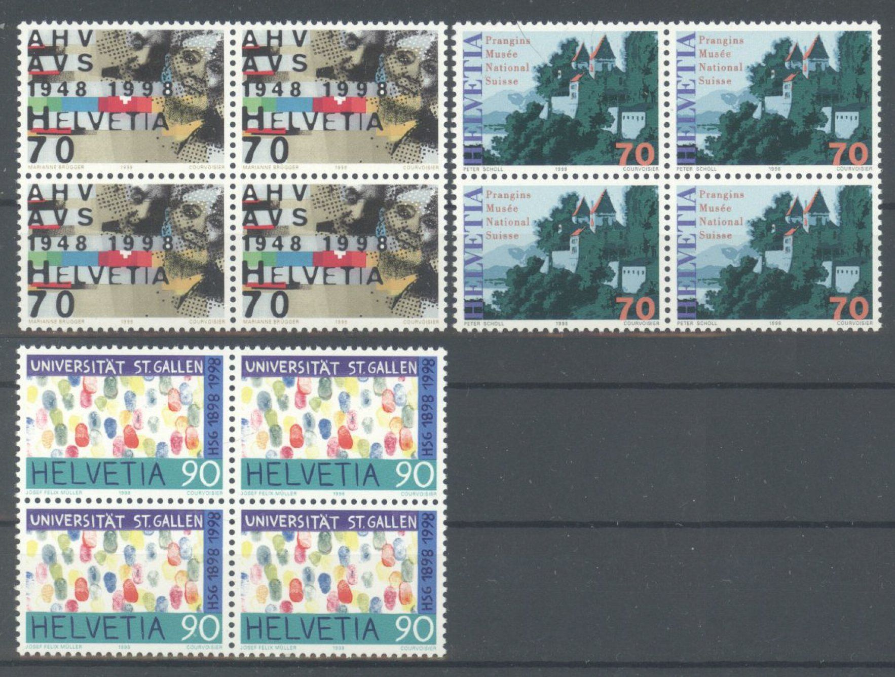 Tutti i francobolli: 1998, Sondermarken, Viererblöcke ** – Usato da Willisau venduto da Vollstempel