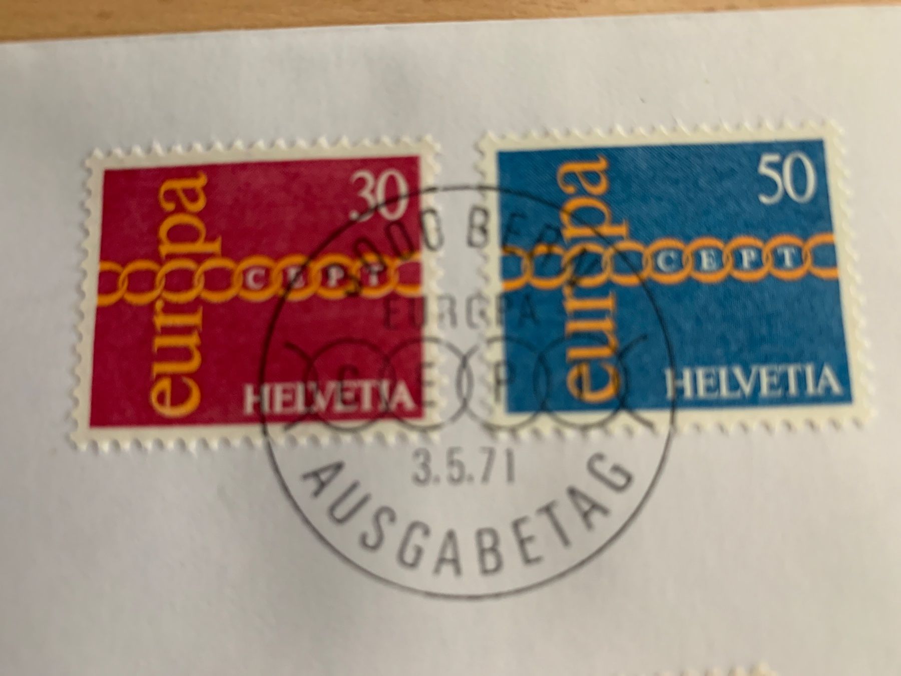 Tutti i francobolli: EUROPA CEPT 1971 Ersttagsbrief Bern – Usato da Ibach venduto da lisch3 3