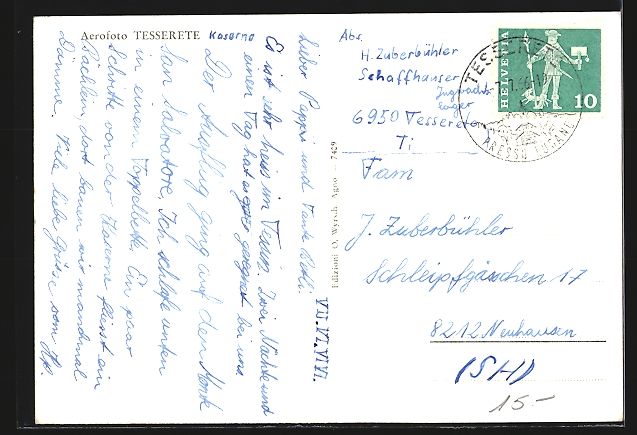 Ansichtskarten: AK Tesserete, Teilansicht, Aeroforo – Gebraucht aus Berlin von bartko-reher 1