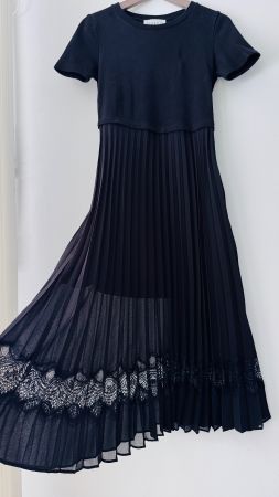 CLAUDIE PIERLOT ROBE MIDI BI-MATIÈRE T1