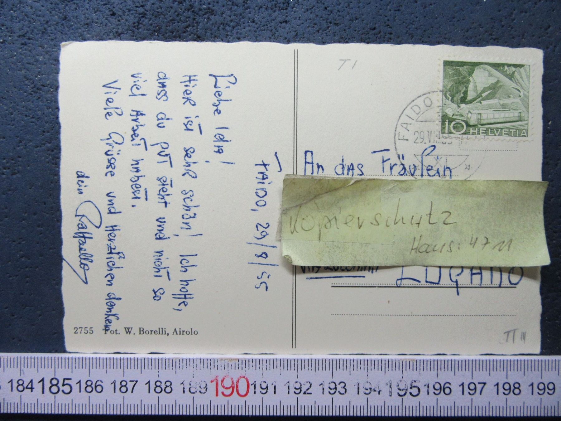 Cartoline postali: FAIDO 1955 PANORAMA AK TI – Usato da Ettingen venduto da Hausi4711 2