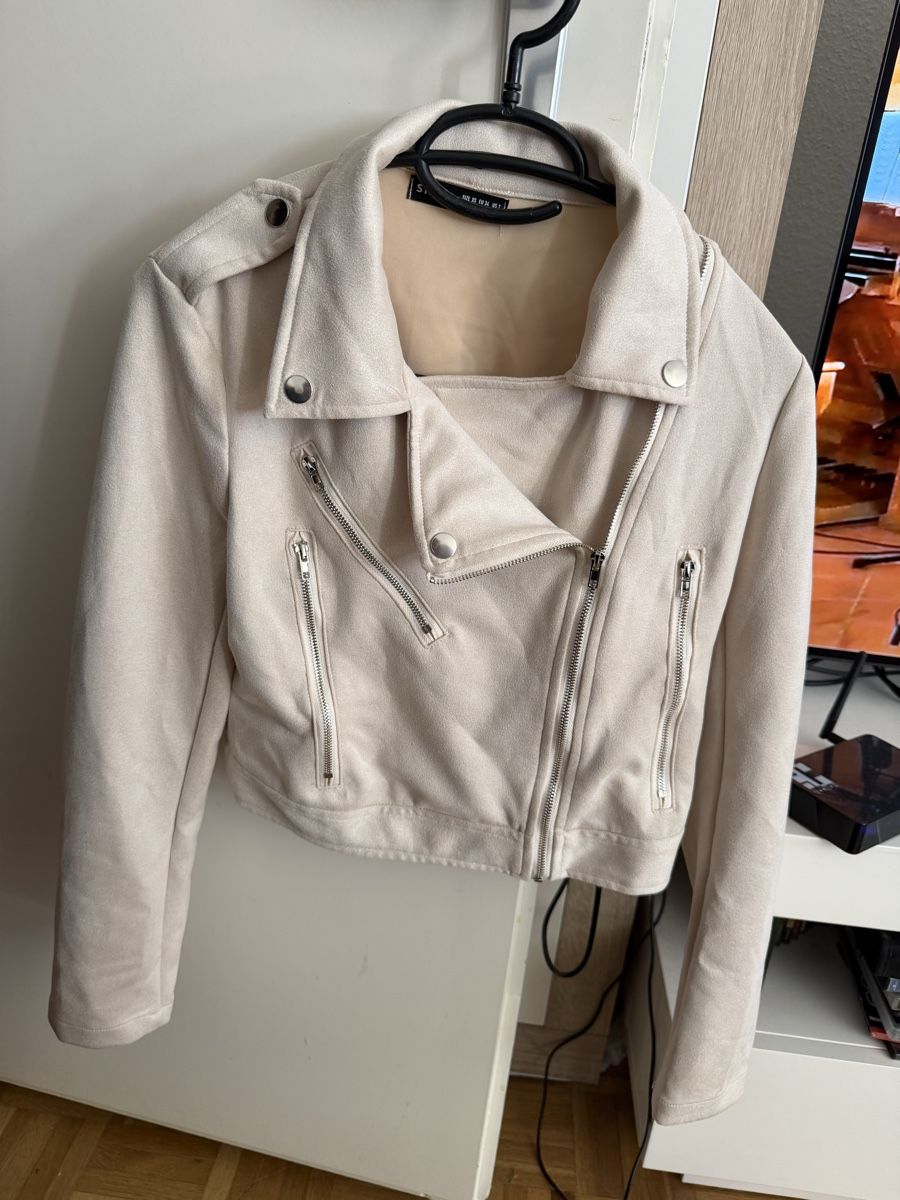 Shein Giacche: Damen Bikerjacke Wildlederoptik beige – Usato da Zuchwil venduto da Tripeiro_1893