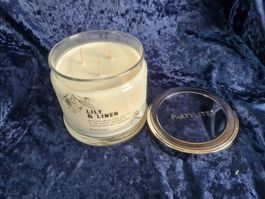 PartyLite - 3-Docht-Glas Lilie + Leinen