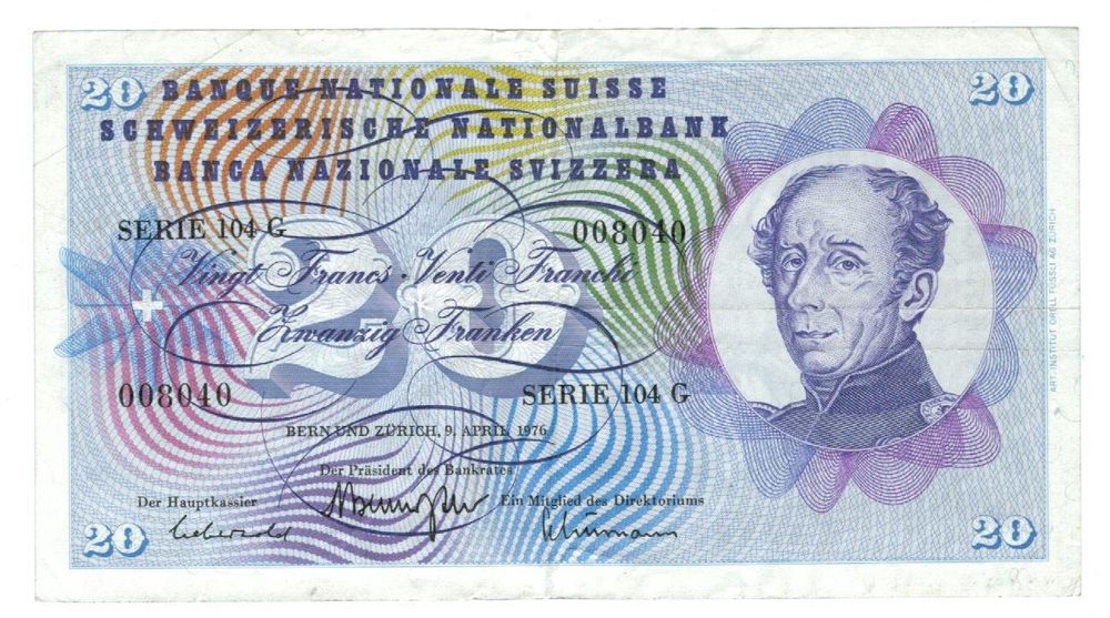 Banknote 20 Franken 1976 | Kaufen auf Ricardo