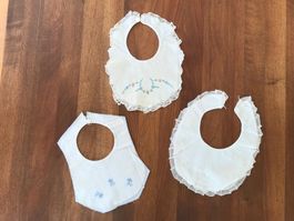 3er Set Vintage Baby Lätzli mit Spitze!