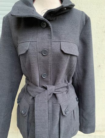 Joli caban gris H&M 13%viscose 86%polyester t.44