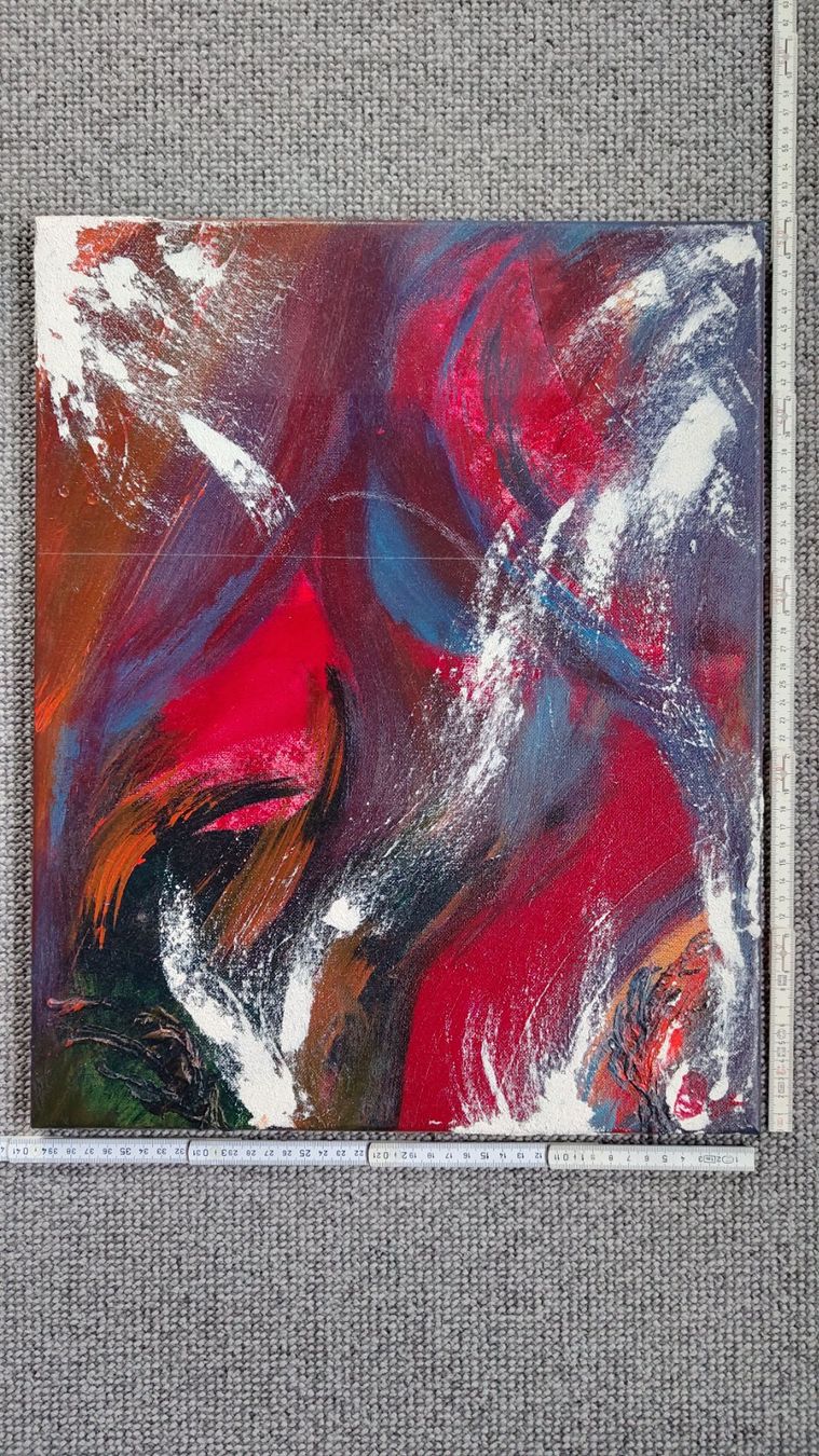 Gemälde: Abstraktes Acrylbild, handgemalt 40x50cm – Gebraucht aus Ballwil von bom_ar