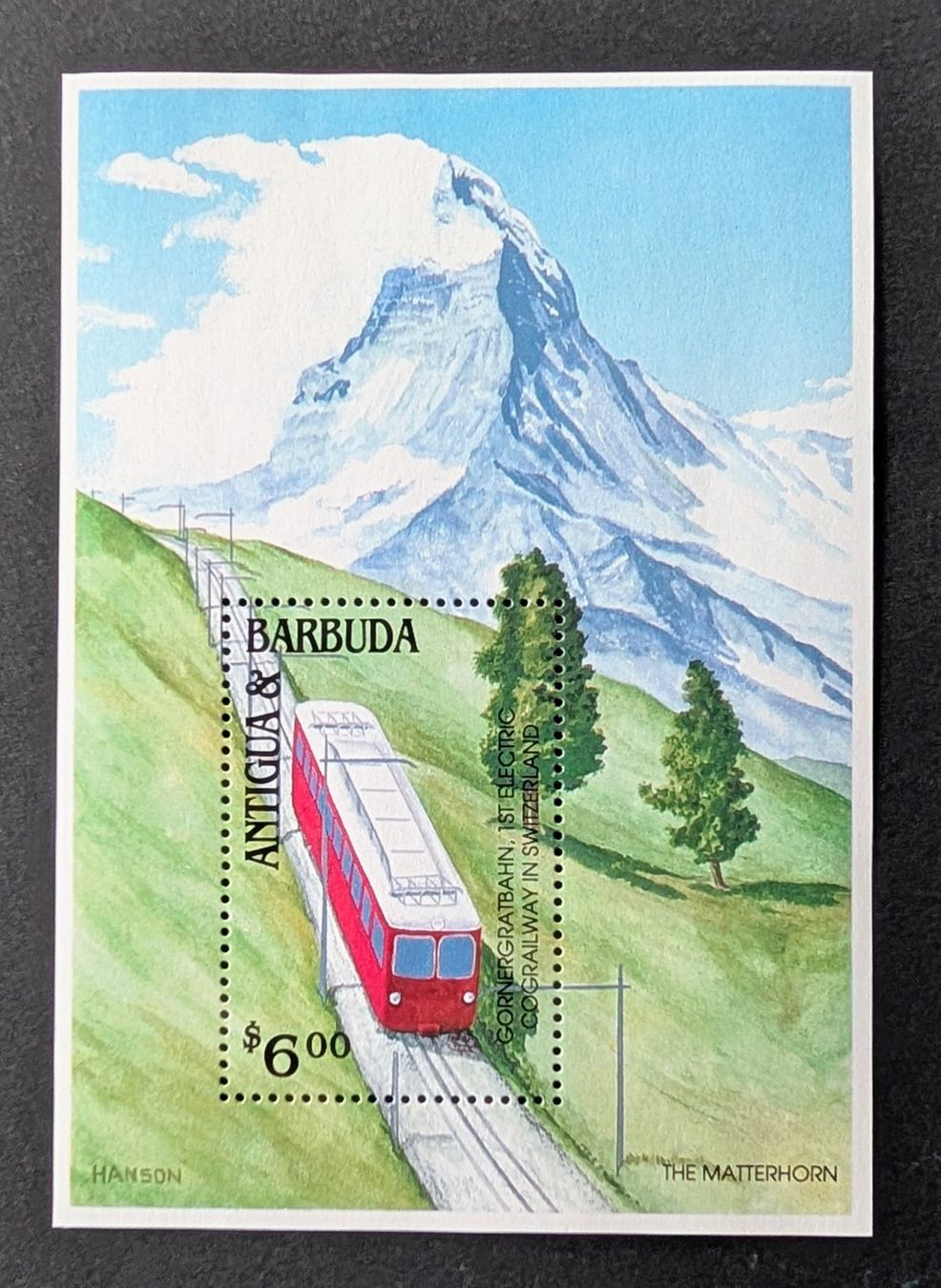 Tutti i francobolli: Antigua & Bermuda-Block Eisenbahnmotive ** – Nuovo e nell'imballaggio originale da Hittnau venduto da stamps_and_coins