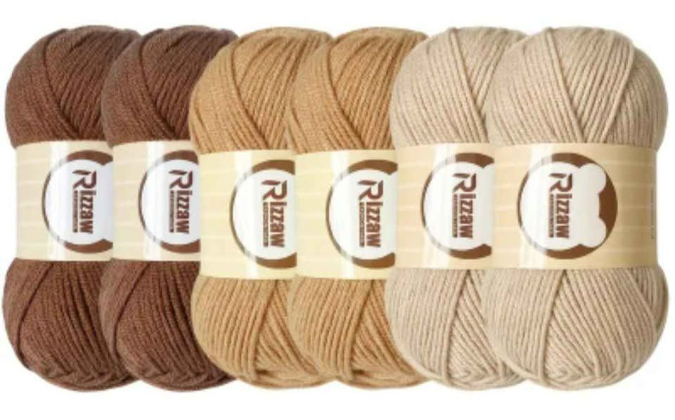 Lana: 6 schöne Strickknäuel Beige-Braun – Nuovo e nell'imballaggio originale da Dübendorf venduto da alibaba010