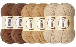 6 schöne Strickknäuel Beige-Braun