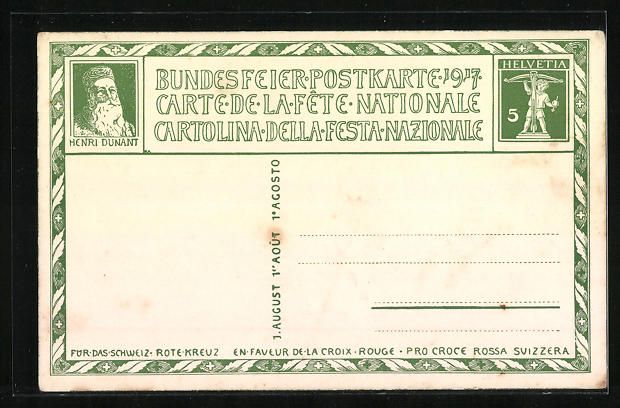 Cartes postales: Schweizer Bundesfeier 1917, Mann hilft e – D'occasion à Berlin par bartko-reher 1