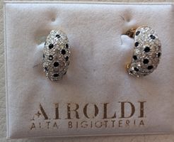 Airoldi Ohrclips, Silber vergoldet, vintage
