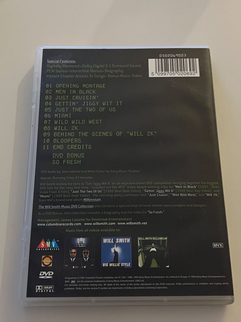 Tutti i DVDs: Will Smith Music Video Collection – Usato da Altstätten SG venduto da sheamus 1