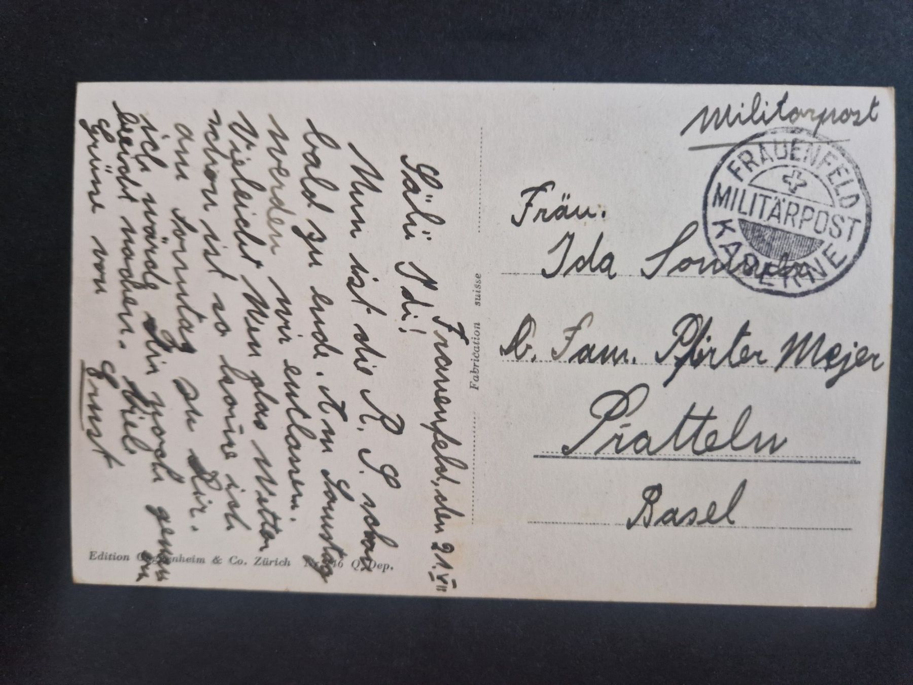 Cartoline postali: Thurgovie   Frauenfeld – Usato da Bouveret venduto da hckoala 1