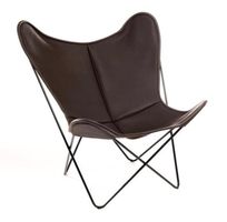 Hardoy Butterfly Chair mit passendem Hocker (braunes Neckled