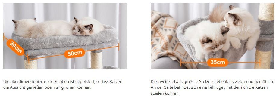 Katzenbaum - Kratzbaum: Kratzbaum Kletterbaum Katzenbaum 173cm Katzenhaus hellgrau – Neu und originalverpackt aus Zürich von MueDes 9