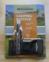 Camping-Besteckset (Nr. 2) mit Etui, Edelstahl, NEU/OVP