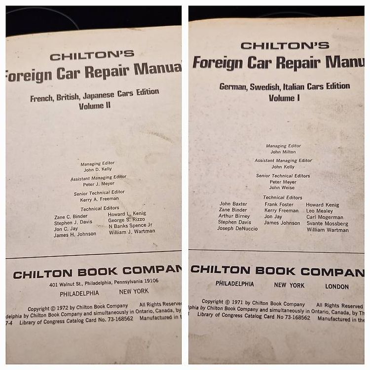 Libri: Chilton's foreign car repair manual . 50 Jahre alt ! – Usato da Wetzikon ZH venduto da Oldieslover 2