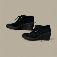 Clarks Schwarz Wildleder Gepolsterte Sohle Keilschuhe 36 1/2
