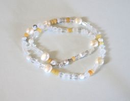 Kette mit verschiedenen Perlen, Magnetverschluss Silber 925