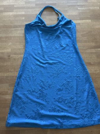 Kleid blau EVEN&ODD Blumenmuster Grösse S