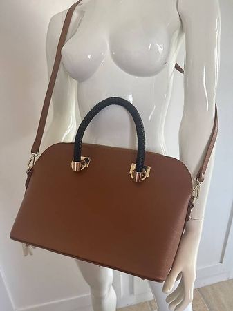 Elegante Echtleder Handtasche   Made in Italy